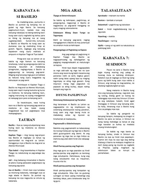 El Filibusterismo Nobela Ni José Rizal Kabanata Chapter 6 39 Pdf