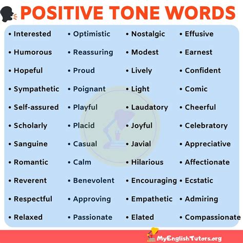 List Of Tone Words 40 Positive Tone Words To Describe Tone In English