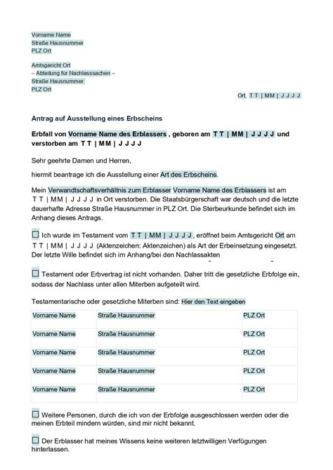 Vorlage F R Eine Sterbeurkunde