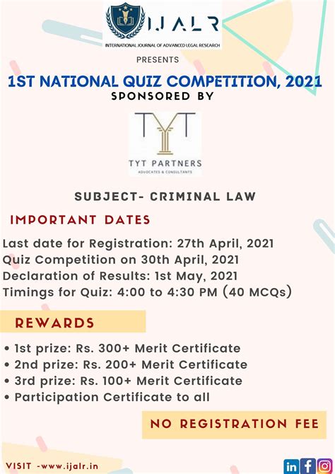 1st National Online Quiz Competition On Criminal Law No Registration