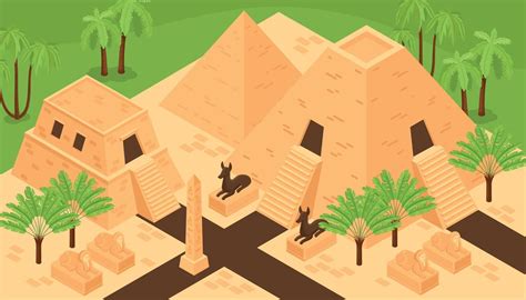 Ancient Egypt Isometric Composition Vector Art At Vecteezy