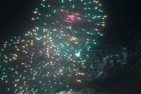 Holiday Night Sky Illuminated By Dazzling Fireworks Show Firework