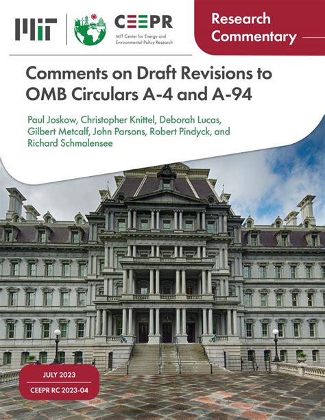 Research Commentary Comments On Draft Revisions To Omb Circulars A 4