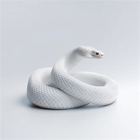 Serpiente Blanca Aislada Sobre Fondo Gris Foto Premium