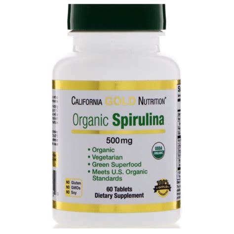 Spirulina Usda Organic California Gold Nutrition Vegetarian 500mg 60 Tablets Shopee Malaysia