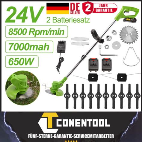 600W Akku Rasentrimmer Freischneider Trimmer Mit 24V 2x2 0Ah Akkus Und