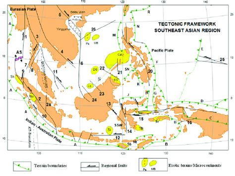 Tectonic Sketch Map Of The Southeast Asia Adapted From Tija