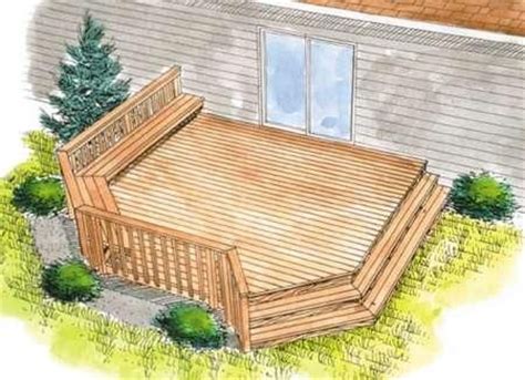 Wooden Deck Outdoor Deck Ideas & Plans | Deck designs backyard, Decks backyard, Backyard layout