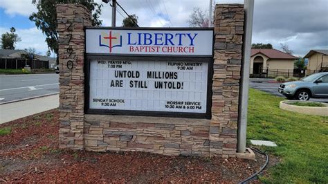 Liberty Baptists Stone Veneer Church Sign Genstone