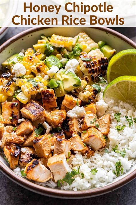 Honey Chipotle Chicken Rice Bowls Recipe Healthy Bowls Recipes Health Dinner Recipes Whole