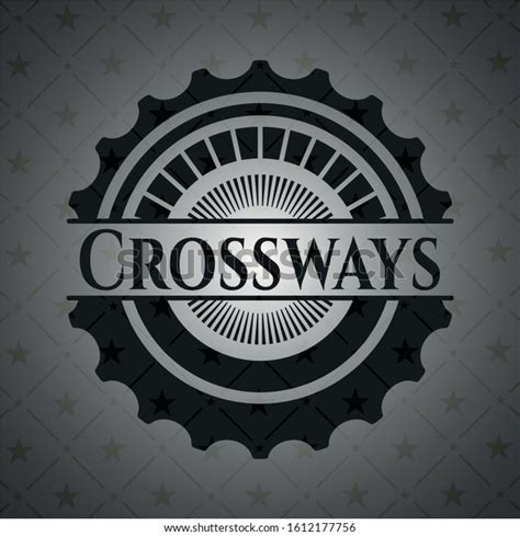 Crossways Realistic Black Emblem Vector Illustration Stock Vector