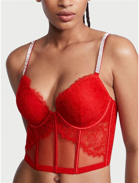 Комплект Білизни зі Стразами Victoria S Secret Very Sexy Shine Strap Push Up Corset Top And Lace