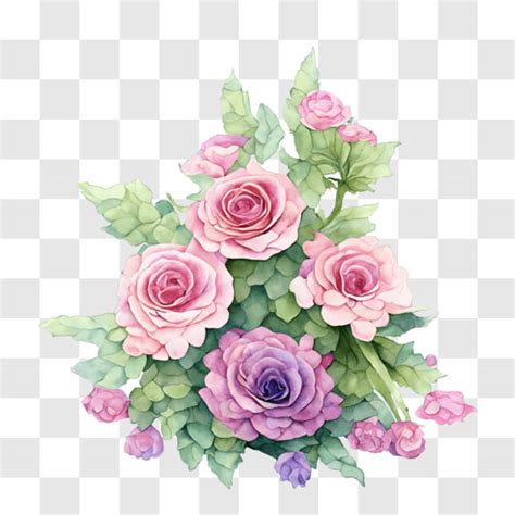 Aquarellmalerei Von Rosa Rosen Pngs Online Herunterladen Creative Fabrica