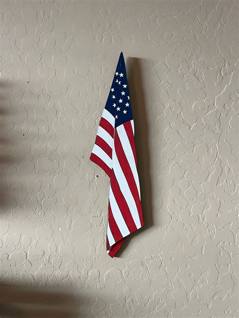 Wooden Draped American Flag Large Wall Art Customizable Options ...