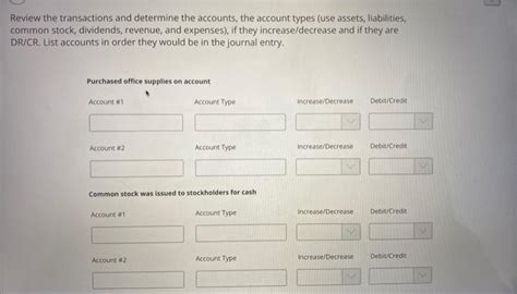 Solved Review The Transactions And Determine The Accounts Chegg