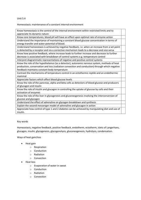 PDF Biology Unit 5 BIOL5 Homeostasis DOKUMEN TIPS