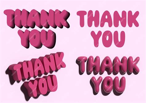 Premium Vector Pink Thank You Typography Collection Various Fonts And