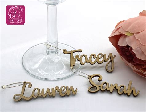 Personalised Wine Glass Charm Wooden