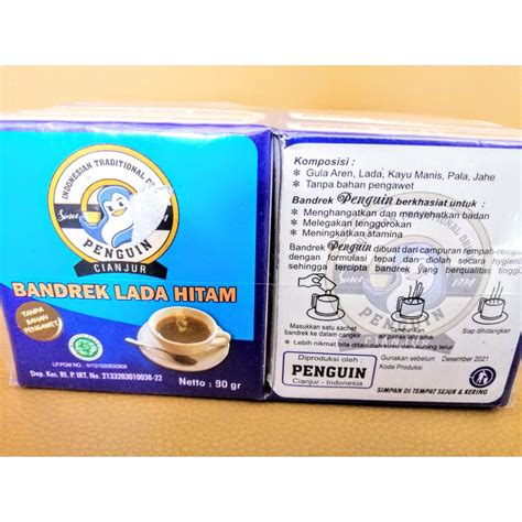 Jual Bandrek Lada Hitam Cap Penguin Asli Khas Cianjur 10 pcs Minuman ...