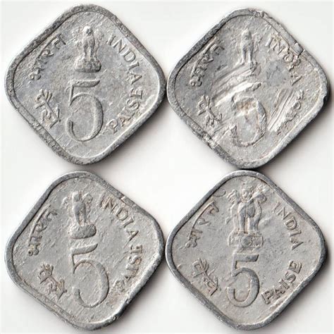 4 Coins Set of 5 Paise All Different Commemorative Coins of Republic ...