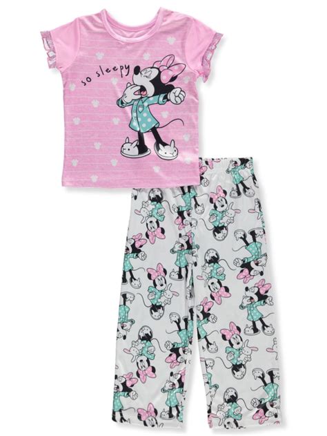 Disney Minnie Mouse Girls 2 Piece Smile Pajamas Pinkmulti 4t