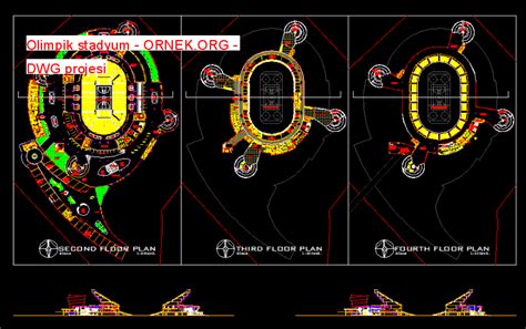 Proje Sitesi Olimpik Stadyum Autocad Projesi
