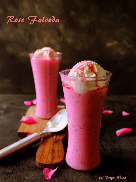rose falooda recipe priya kitchenette