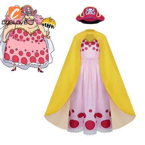 Anime One Piece Big Mom Cosplay Full Set Costume Cosplay Clothing Dress