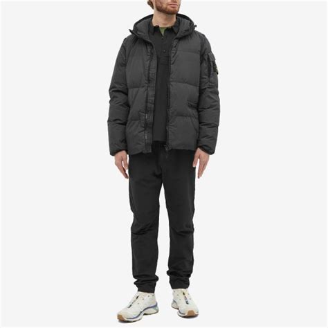 Stone Island Crinkle Reps Down Jacket Black END Global