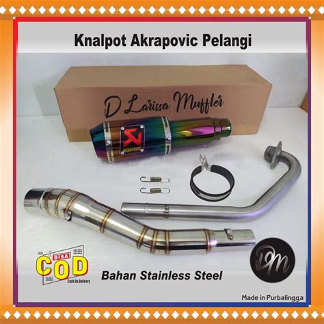 Jual Kenalpot Racing Akrapovic Lorenzo Pelangi Motor Vixion Scorpio