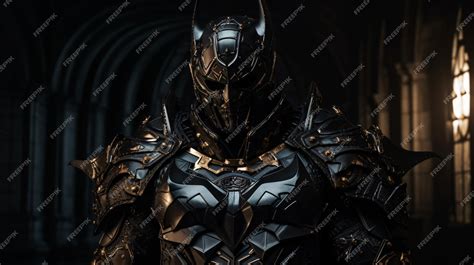 Premium AI Image | Dark knight in black armour