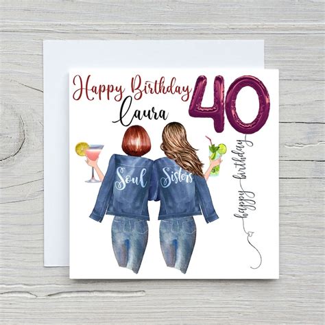 Personalised 40th Birthday Card For Women Personalised 40th Etsy