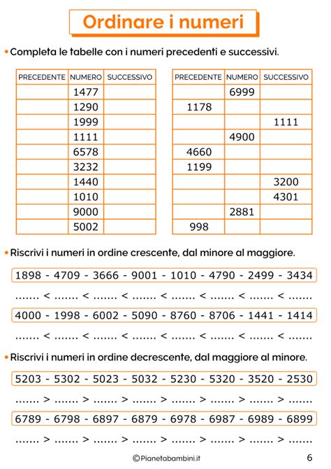 I Numeri Oltre Il 1000 Schede Didattiche Per Classe Terza