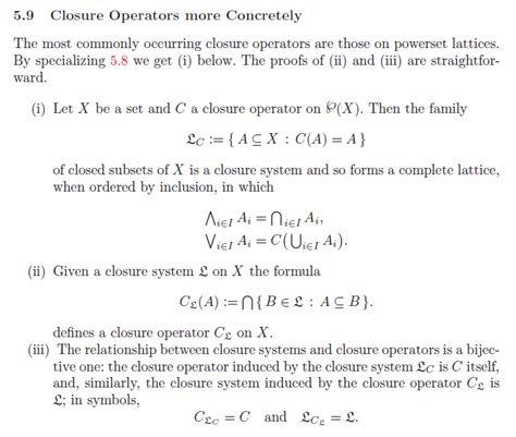 abstract algebra relationship  closure systems  closure