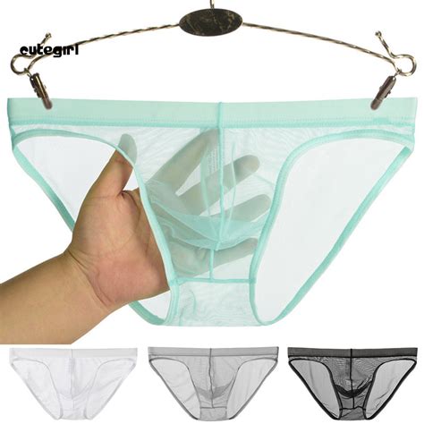 CGM Low Rise U Convexo Cuecas Masculinas Sexy Transparente Fio Líquido