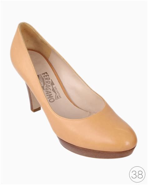 Sapato Salvatore Ferragamo Original Couro Escovado Nude Feminino