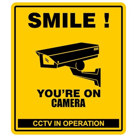 Premium Vector Smile You Re On Camera Cctv Operation Sign Vector