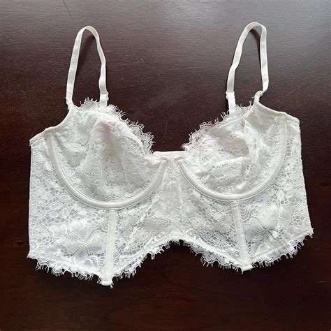 Glassons White Longline Corset Lace Bralette Size Depop