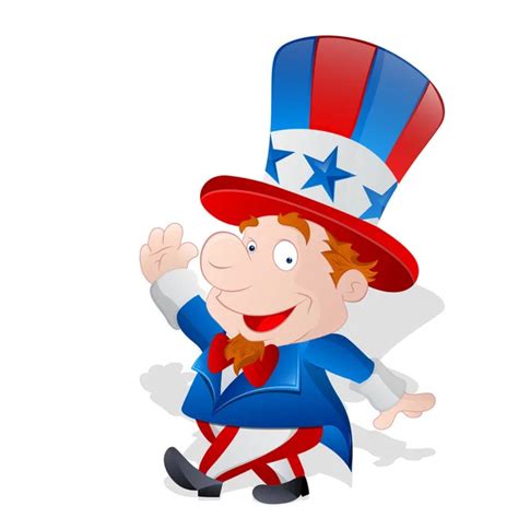 Cute And Happy Uncle Sam Cartoon Vector — Stock Vector © Baavli 30782259