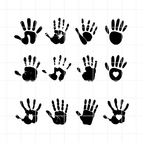 Hand Print Svg Hand Svg Handprint Cricut Handprint Etsy | The Best Porn ...