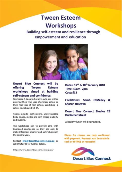 Tween Esteem Workshops For Young Women Desert Blue Connect