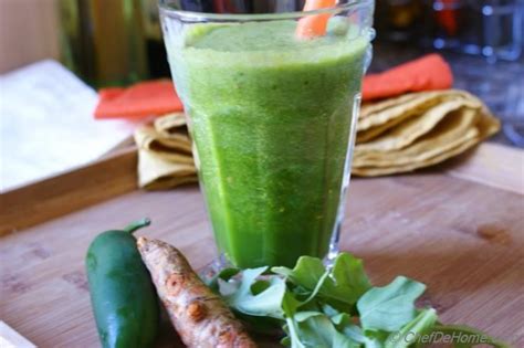 Hot Rocket Arugula, Jalapeno, and Turmeric Smoothie Recipe | ChefDeHome.com