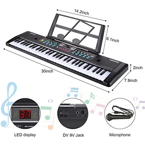 Electronic Keyboard Piano 61 Keys Portable Piano Keyboard With Music