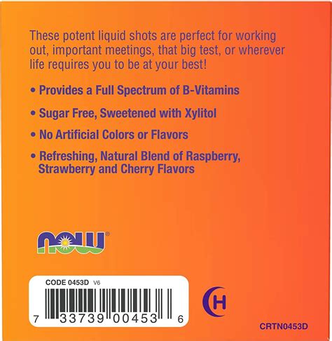 Now Foods B 12 Shots Mixed Berry 10000 Mcg 12 Pack 15 Ml Each