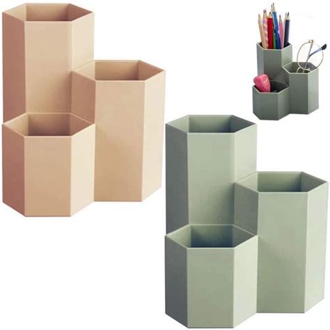 Porte Crayon Pcs Pot Cr Atif Hexagonal Rangement Pour Bureau Ranger