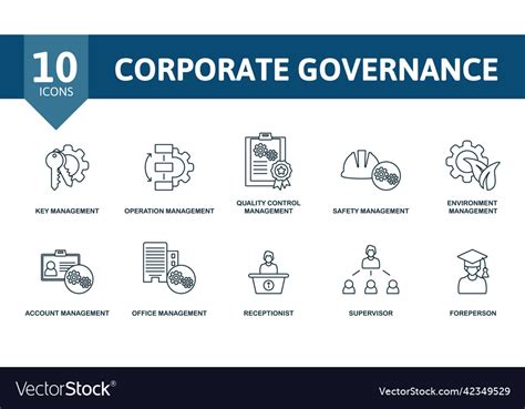 Corporate Governance Set Icon Editable Icons Vector Image