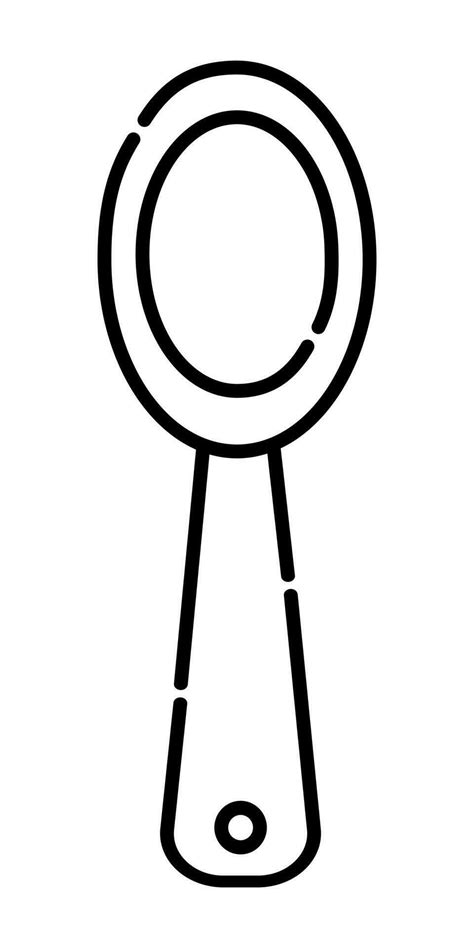 Simple spoon black and white vector line icon 25410852 Vector Art at ...