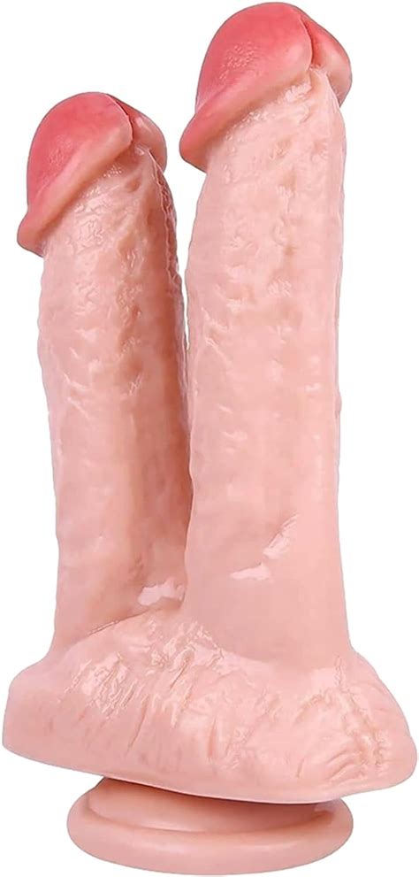 Realistic Thick Double Dildo Dong With Suction Cup Base Big Cock Dual