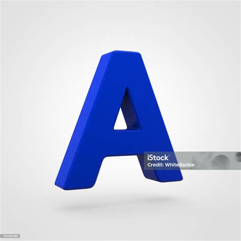 Plastic Blue Letter A Uppercase Isolated On White Background Stock