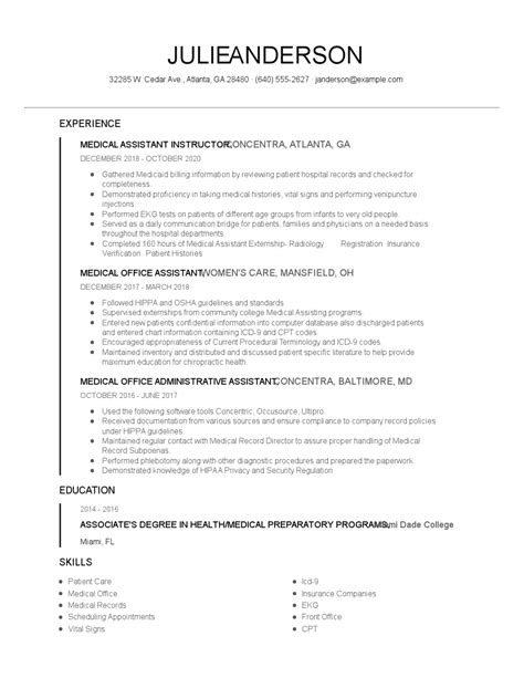 Medical Assistant Instructor Resume Examples And Tips Zippia